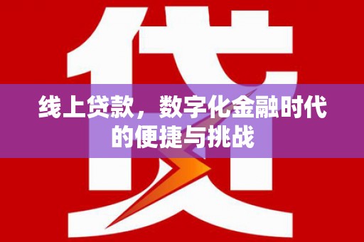 绥阳线上贷款，数字化金融时代的便捷与挑战