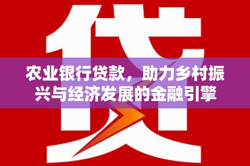 绥阳农业银行贷款，助力乡村振兴与经济发展的金融引擎