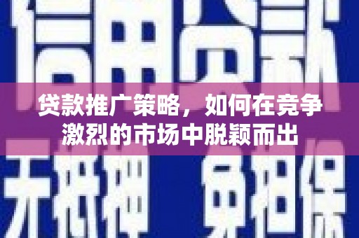 绥阳贷款推广策略，如何在竞争激烈的市场中脱颖而出