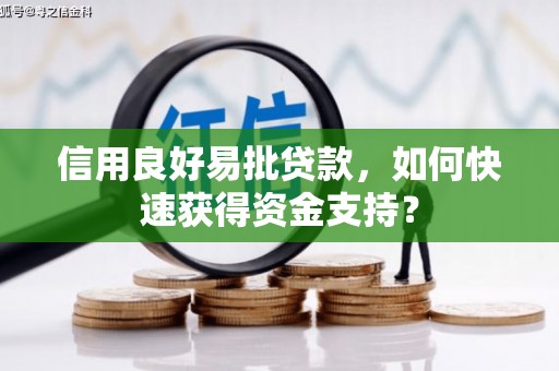 绥阳信用良好易批贷款，如何快速获得资金支持？