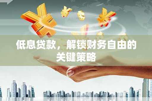 绥阳低息贷款，解锁财务自由的关键策略