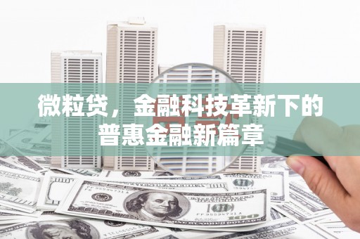 绥阳微粒贷，金融科技革新下的普惠金融新篇章
