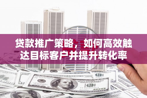 绥阳贷款推广策略，如何高效触达目标客户并提升转化率