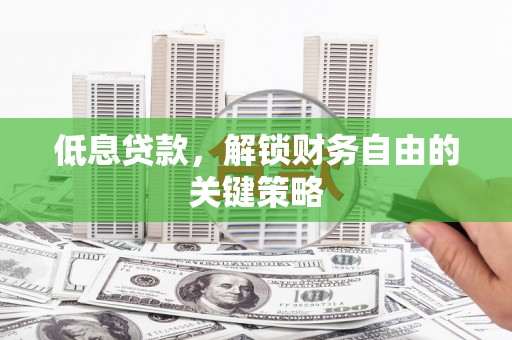 绥阳低息贷款，解锁财务自由的关键策略