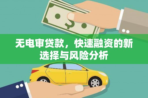 绥阳无电审贷款，快速融资的新选择与风险分析
