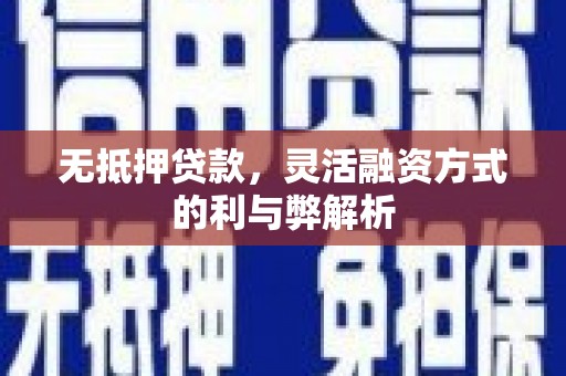 绥阳无抵押贷款，灵活融资方式的利与弊解析
