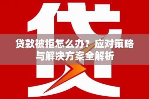 绥阳贷款被拒怎么办？应对策略与解决方案全解析